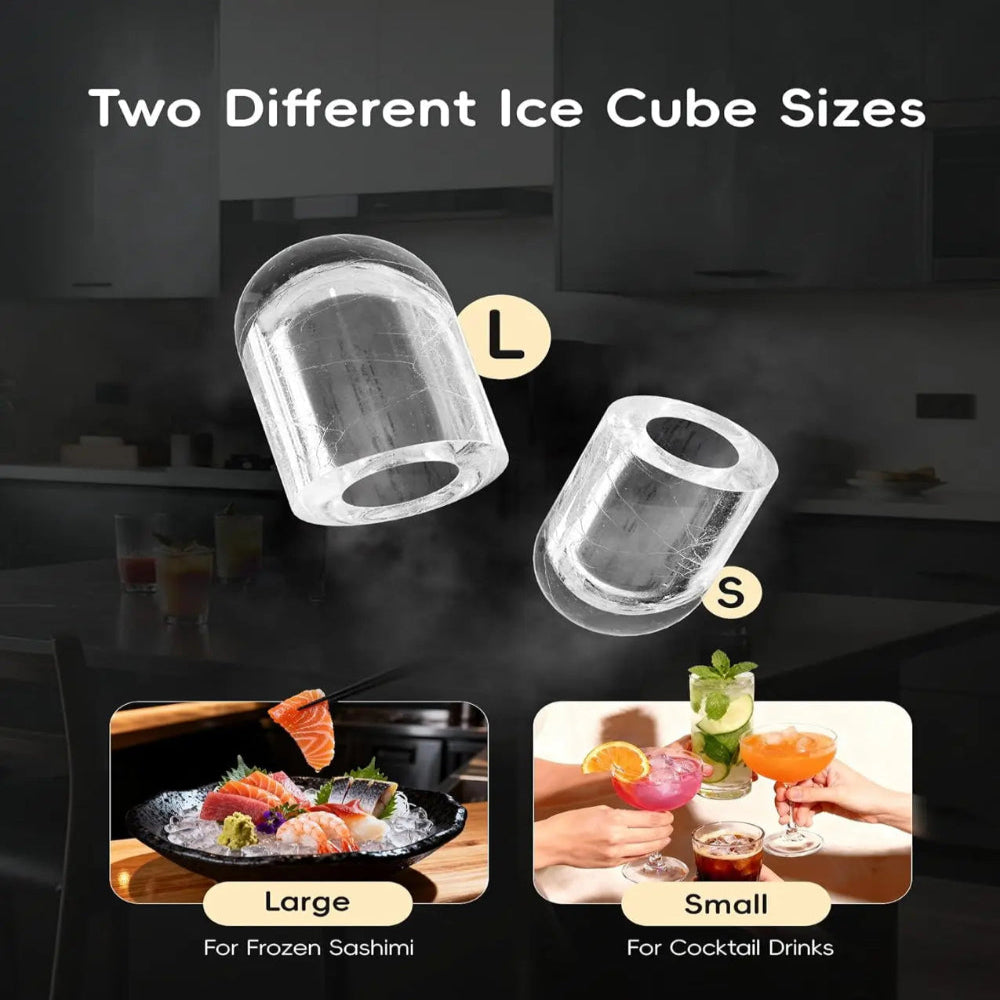 2026 Version Ice Maker for Home, Kitchen, Party & Travel - 8 Cubes in 6 Mins, 26Lbs/Day, 2 Ice Sizes, Self-Cleaning, Portable