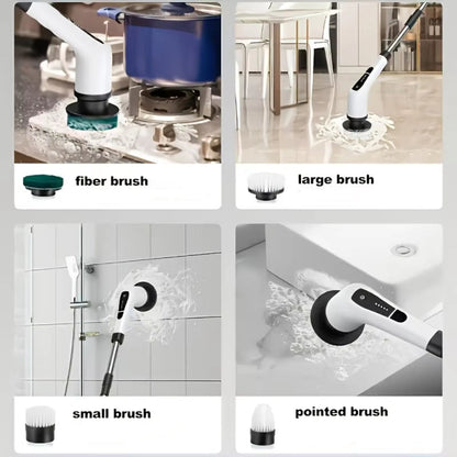 9 in 1 Multifunctional Handheld Electric Cleaning Brush with Telescopic Function, Bathroom Floor and Kitchen Cleaning Tool