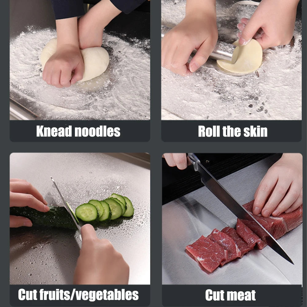 Stainless Steel Cutting Board Rolled Panel Double-Sided Anti-Mildew Super Thick Family Kitchen Large Cutting Board